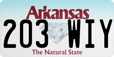 AR license plate 203WIY