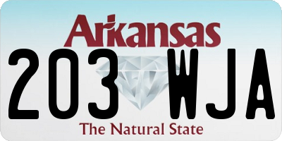 AR license plate 203WJA