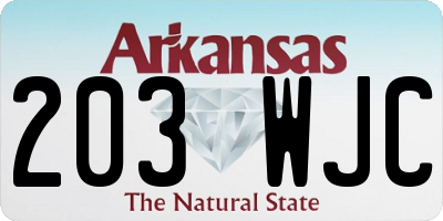 AR license plate 203WJC