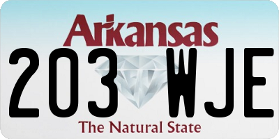 AR license plate 203WJE