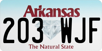 AR license plate 203WJF