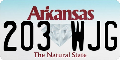 AR license plate 203WJG