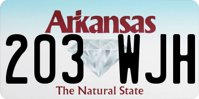 AR license plate 203WJH