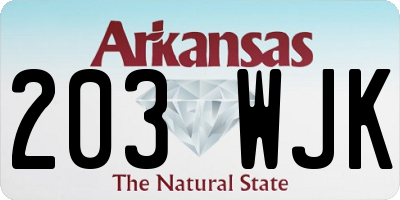 AR license plate 203WJK