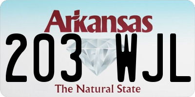AR license plate 203WJL