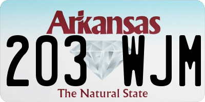 AR license plate 203WJM