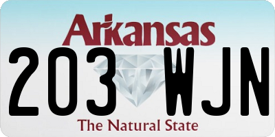 AR license plate 203WJN