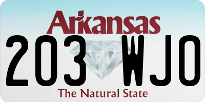 AR license plate 203WJO
