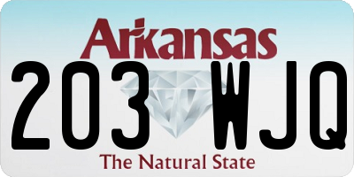 AR license plate 203WJQ