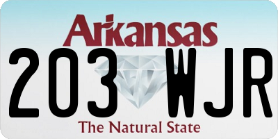 AR license plate 203WJR