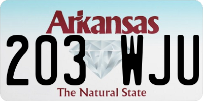 AR license plate 203WJU