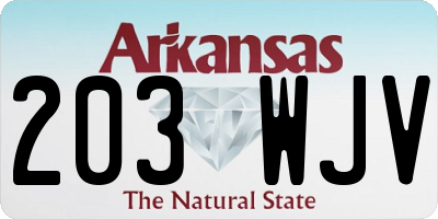 AR license plate 203WJV