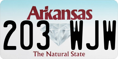 AR license plate 203WJW