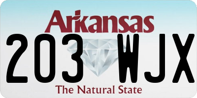 AR license plate 203WJX