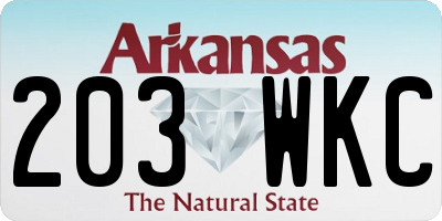 AR license plate 203WKC