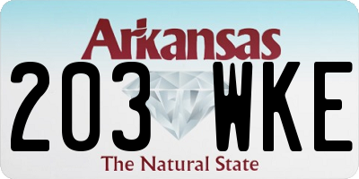 AR license plate 203WKE