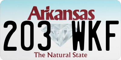 AR license plate 203WKF