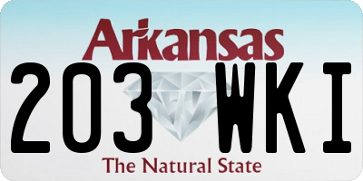 AR license plate 203WKI