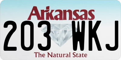 AR license plate 203WKJ
