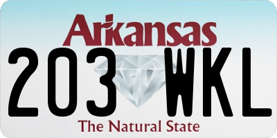 AR license plate 203WKL