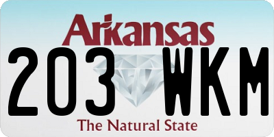 AR license plate 203WKM