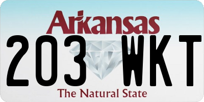 AR license plate 203WKT