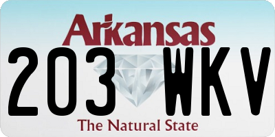 AR license plate 203WKV