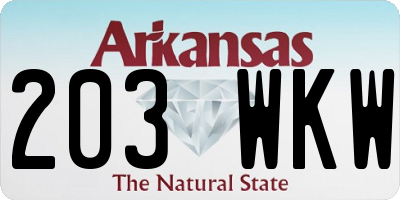 AR license plate 203WKW
