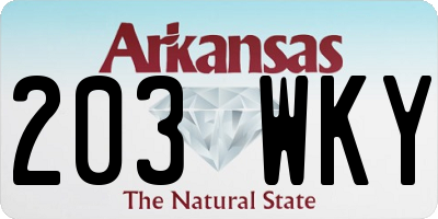 AR license plate 203WKY