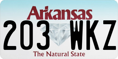AR license plate 203WKZ