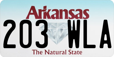 AR license plate 203WLA