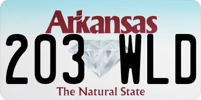 AR license plate 203WLD
