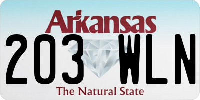 AR license plate 203WLN