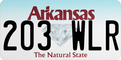 AR license plate 203WLR