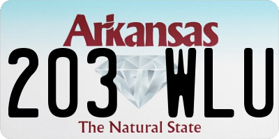 AR license plate 203WLU