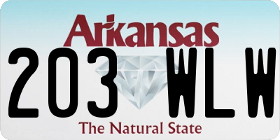 AR license plate 203WLW