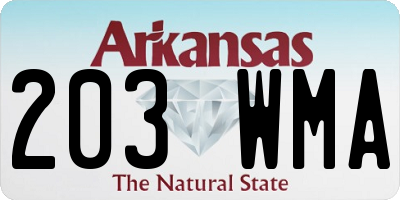 AR license plate 203WMA