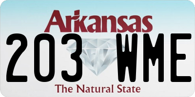 AR license plate 203WME