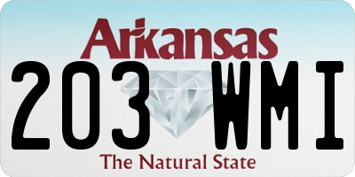 AR license plate 203WMI