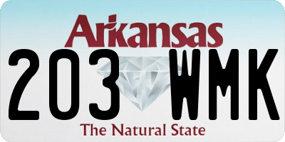 AR license plate 203WMK