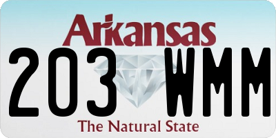 AR license plate 203WMM