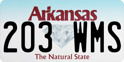 AR license plate 203WMS