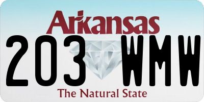 AR license plate 203WMW