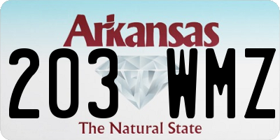 AR license plate 203WMZ