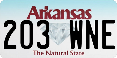 AR license plate 203WNE