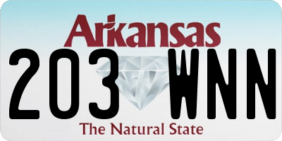 AR license plate 203WNN