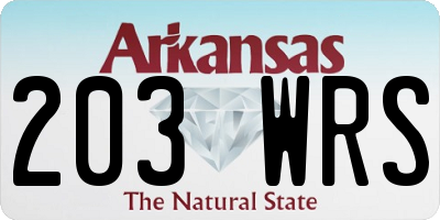 AR license plate 203WRS