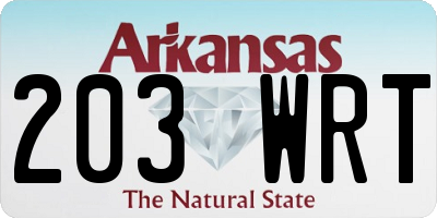 AR license plate 203WRT
