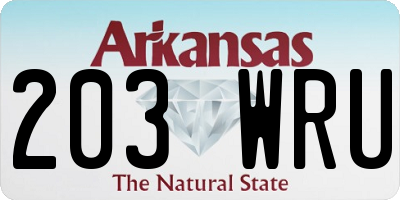 AR license plate 203WRU