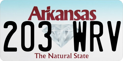 AR license plate 203WRV